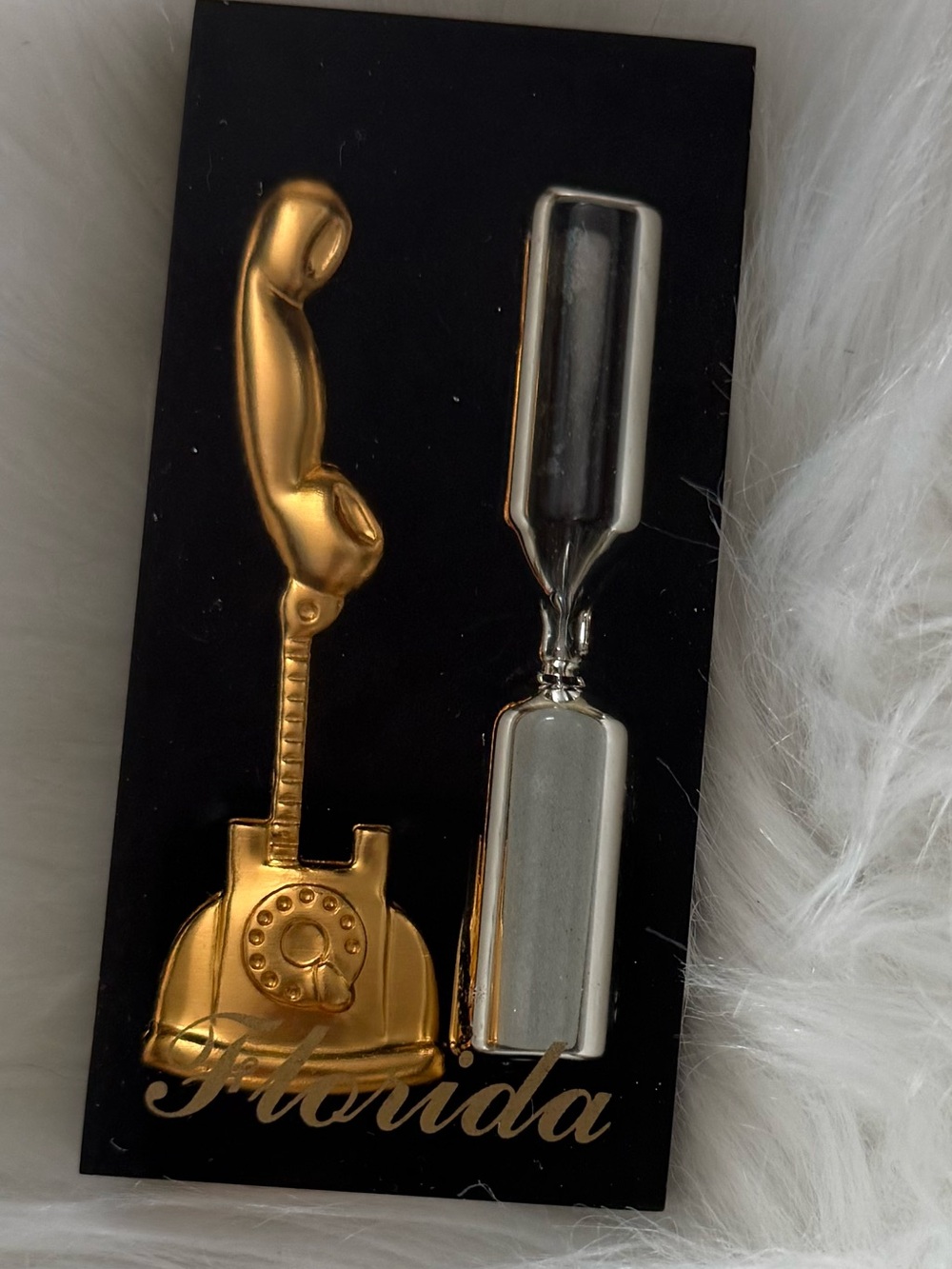 Vintage Florida Souvenir Phone Timer – Rotary Phone & Hourglass (30+ Years Old)